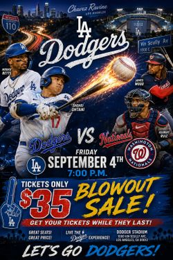 LA Dodgers vs Nationals Game Tickets