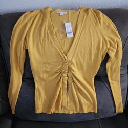 Beautiful Mustard Top/Cardigan 