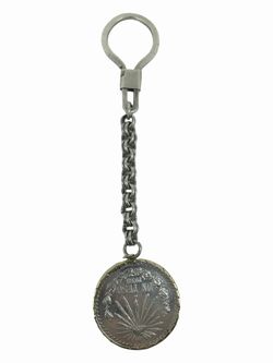 1938 Mexico Silver Coin Pocket Chain 
