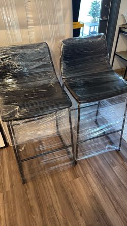 Set of 2 Black Bar Stools