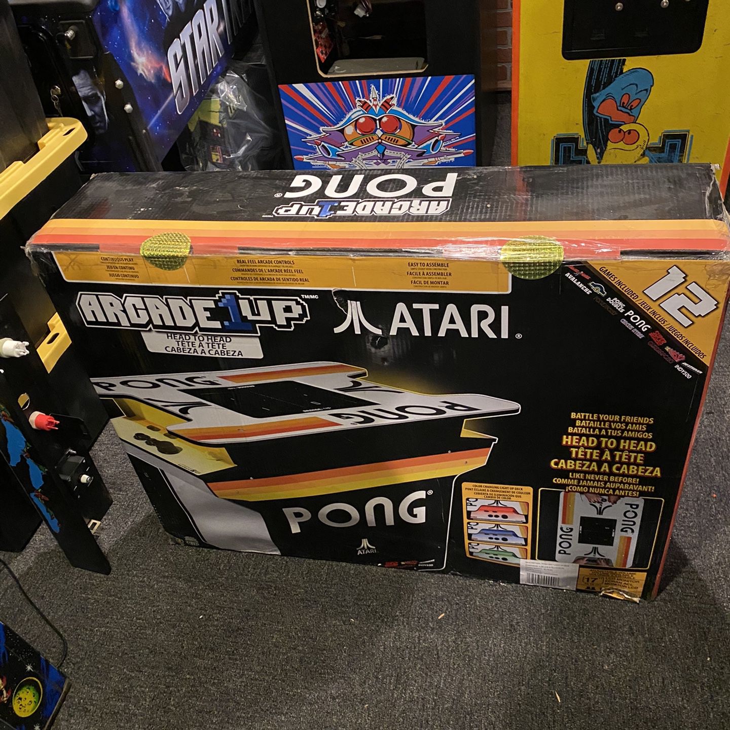 1up Atari Pong. Cocktail Cabinet 
