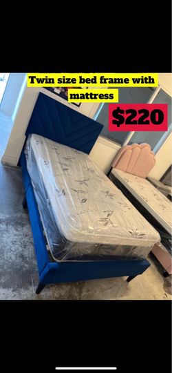 Twin size bed frame with mattress included
