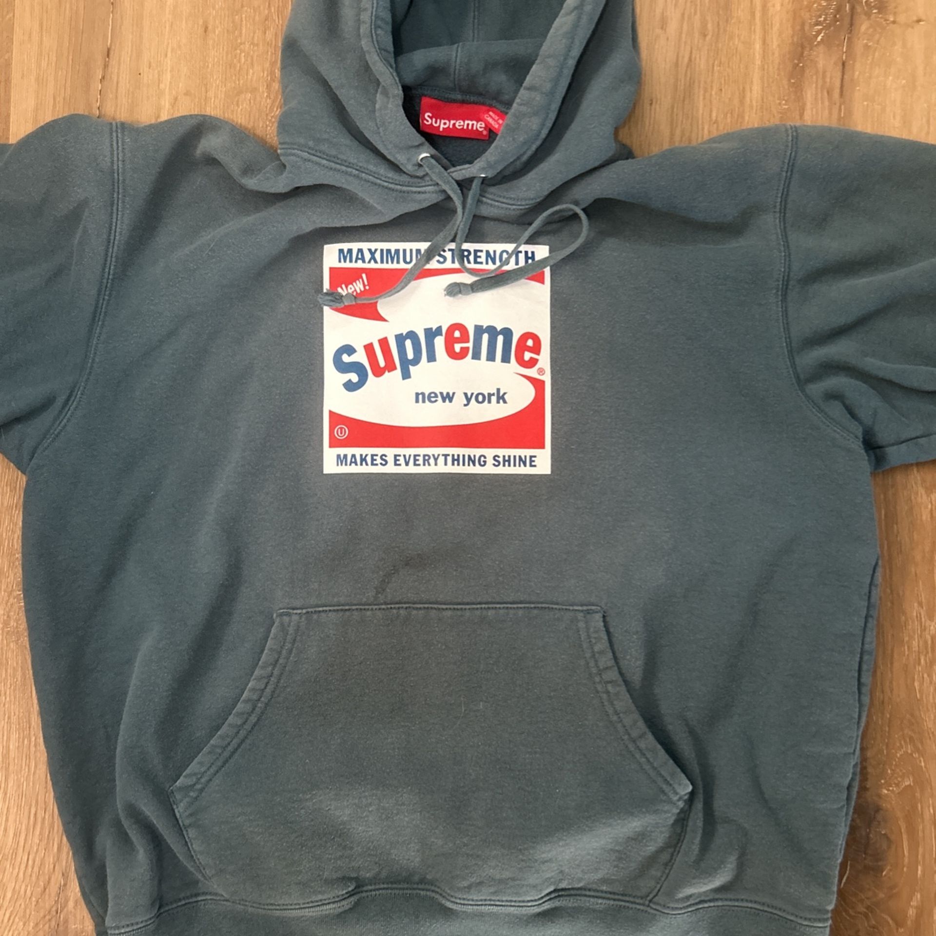 Supreme Hoodie, Green/slate, Size Medium 