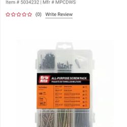 Grip Rite All Purpose Screw Pack About 180 Pice 