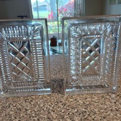 2 Waterford Crystal Book Bookends Cut Glass Art Paperweight Walden Pair