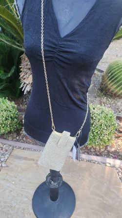 Womens Cami Phone Crossbody Mini Sized Bag Mesh Rhinestones Olivia Miller
