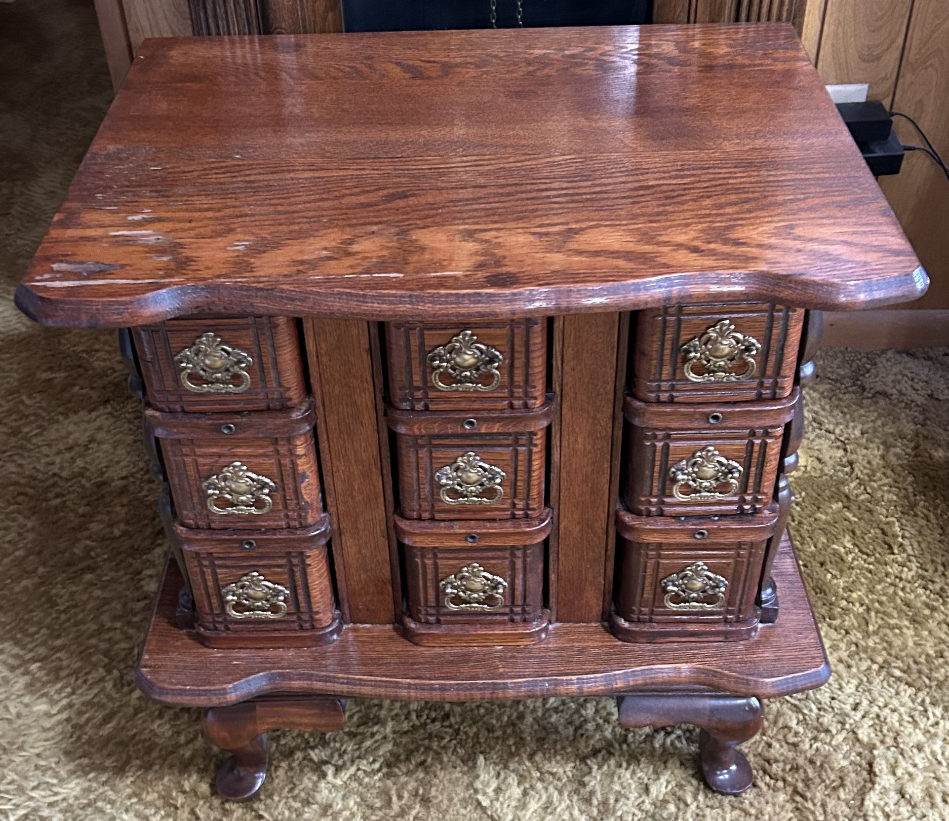 Custom Vintage 9 Drawer Wood Table