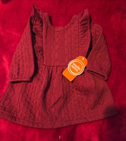 Burgundy Dress 0-3 months