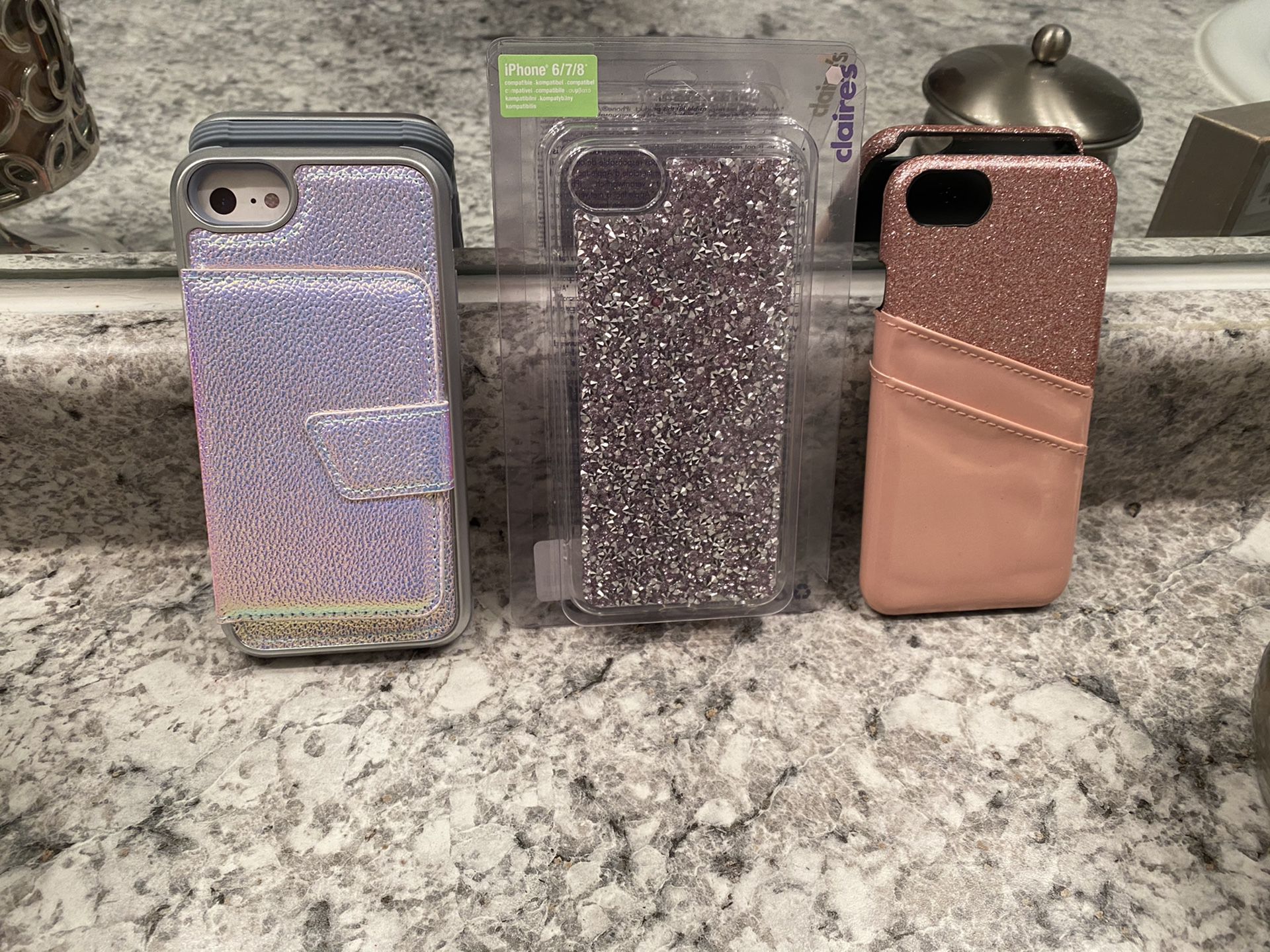 3 BRAND NEW IPHONE 6/7/8 PHONE CASES & PHONE CASE WALLETS