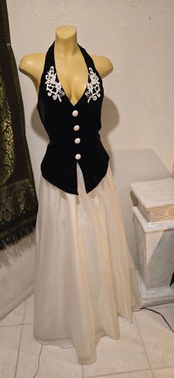 Black & white HALTER ball gown size 10