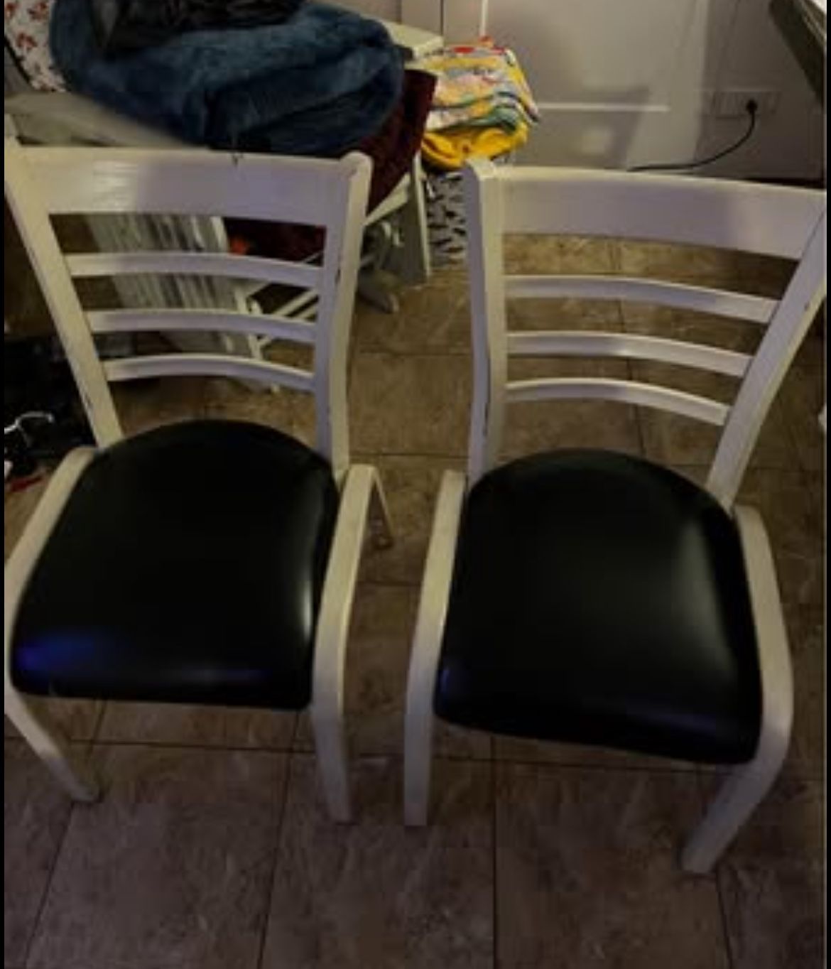 Two Black And White Chairs