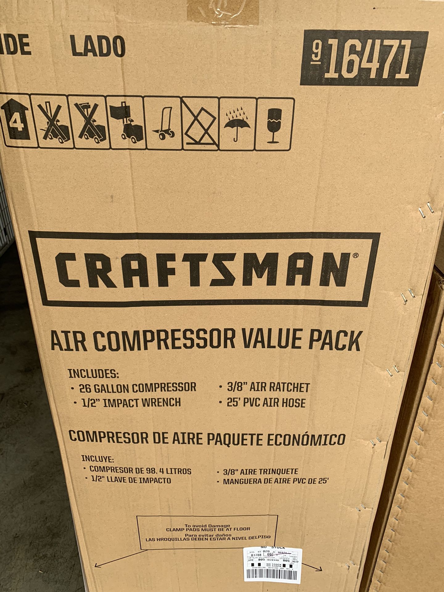 Craftsman air compressor with impact gun and ratchet