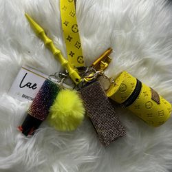 Yellow LV Defense Keychain 