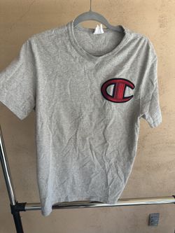 Champion Big Embroidered Logo Shirt Heather Grey Size M