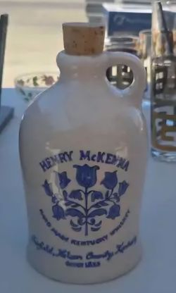 Vintage Henry Mckenna Handmade Kentucky Whiskey Stoneware Jar