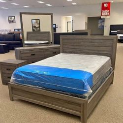 Rustic Queen 4 Pieces Bedrooom Set, COD - Financing 