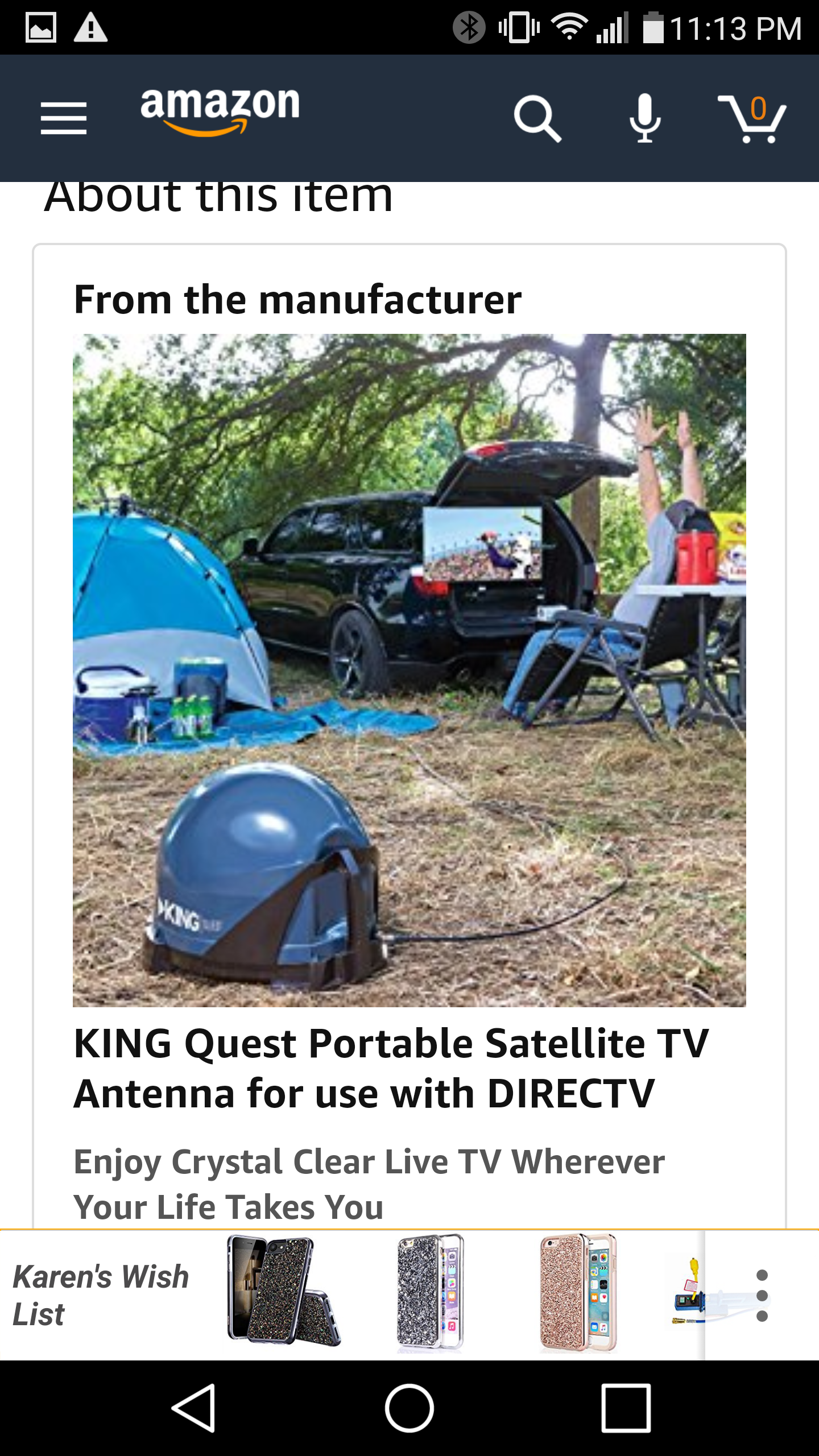 New KING VQ4100 Quest Portable/Roof Mountable Satellite TV Antenna (for use with DIRECTV)