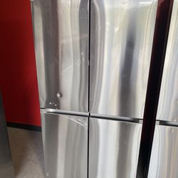 Stainless Steel Counter Depth 4-Door French Door Refrigerator 