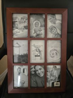 Malden 9-Opening Collage Photo Frame (4x6) – Wood Tone