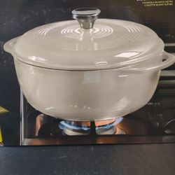 Lodge Porcelain Enamel Cast-Iron 6QT Dutch Oven EC6D13 Oyster White BRAND NEW