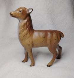Vintage cast iron deer doe faun coin bank