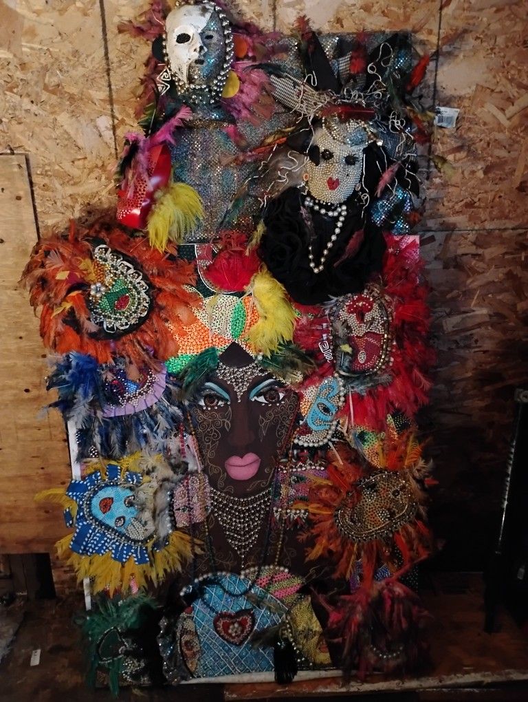 Seattle Jazz Club 6Ft Handmade Mardi Gras Mural