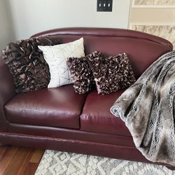 Leather Sofa, Loveseat And Armchair 