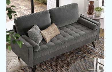 NEW in the box Brumback 70 inch velvet square arm sofa