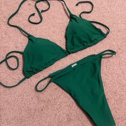 New medium green bikini swimsuit bathing suit festival boho