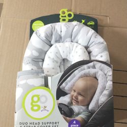 Duo head support and strap cover set