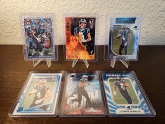 6 Tetairoa McNillan Carolina Panthers Football Cards, 5 RC's