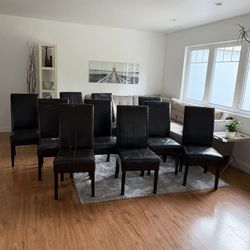 10 Dining Chairs * Sturdy Solid Wood Frames & Legs * $20 Per Chair