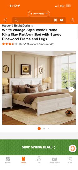 King size bed frame