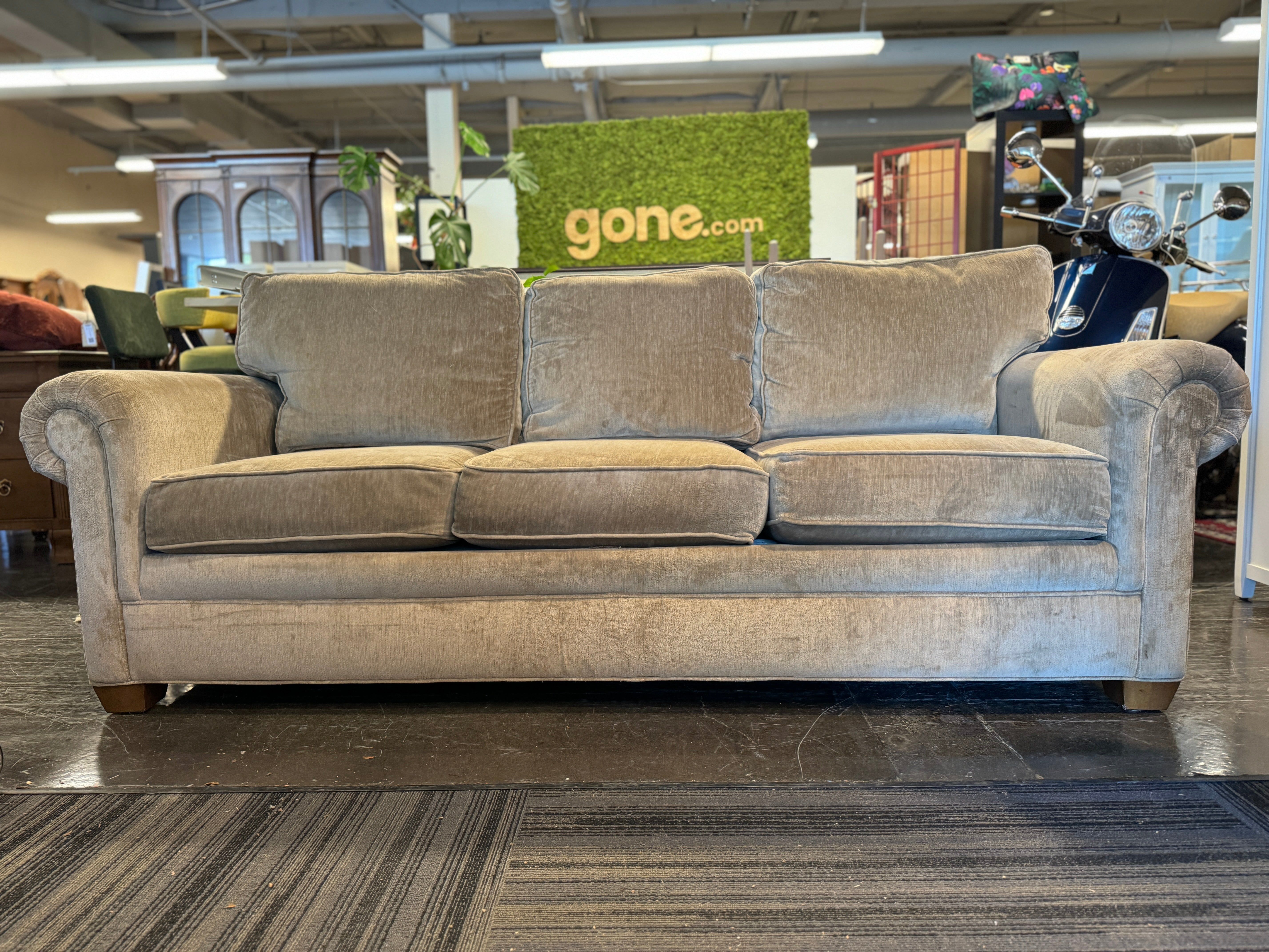 Ethan Allen Bennett Roll-Arm Three-Seat Sofa