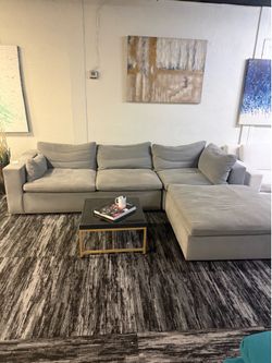 West Elm Cloud Couch Harmony Modular 3-Piece Ottoman Sectional