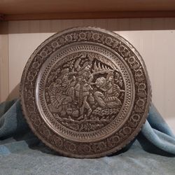 Large Charger Antique Persian Zoroastrian Wall Hanging 16" 