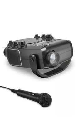 iLive Bluetooth Karaoke Machine with Projector, Includes Microphone and Remote Control, Black