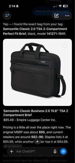 Samsonite Classic 2.0 TSA 2-Compartment Brief