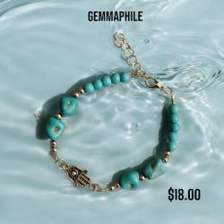 Turquoise Pebble And .925 Silver Bracelet