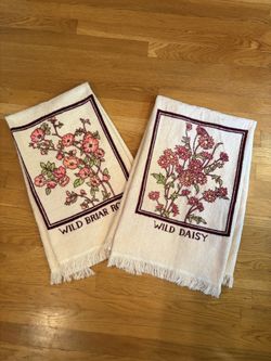 Vintage Cannon Floral Bath Towels