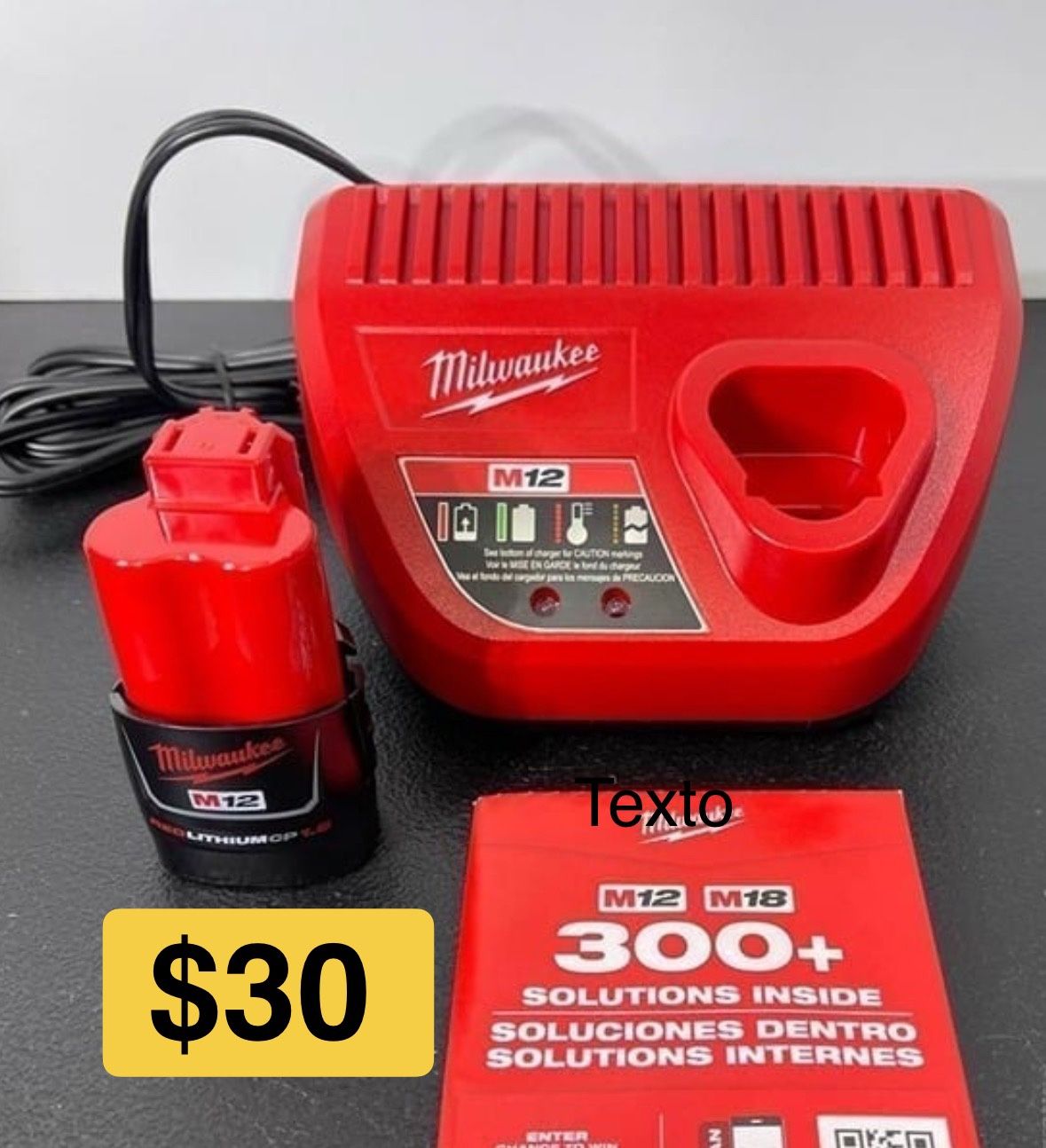 Milwaukee New Battery And Charger 12M Nuevos 