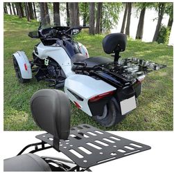 Detachable Sissy Bar Passenger Rear Backrest and Luggage Rack Compatible with Accessories Can Am Spyder F3 F3-S F3-T 2015-2024