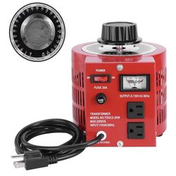 20Amp Variable Transformer Auto AC Voltage Regulator Power Supply, 2000VA Max, 0~130 Volt Output . New