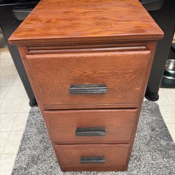 Vintage Solid Wood 3 Drawer Bed Side Nightstand 