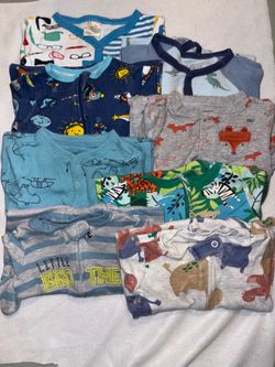 Baby boy 0-3 month pajama bundle lot