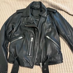 Leather biker jacket