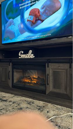 MUEBLE DE TELEVISION CON CHIMENEA