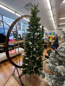 Pre-Lit Artificial Slim Christmas Tree