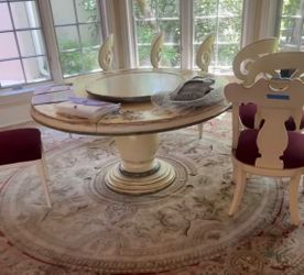 Round wooden table