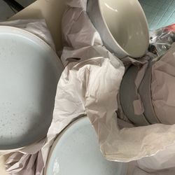 Glass Ceramic Bowls And Plates Set 